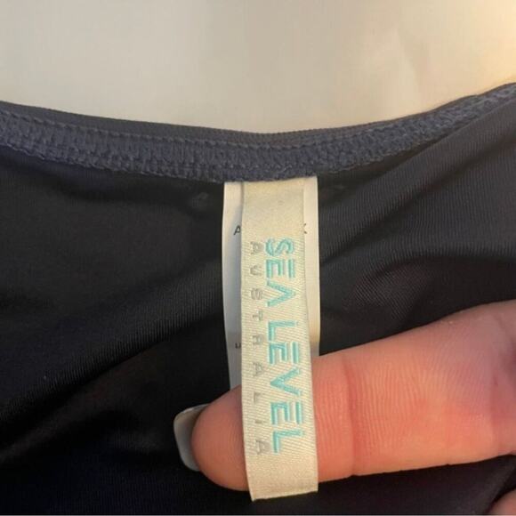 SEA LEVEL Cross Front Tankini Top, Navy, Size 12, NWOT - Picture 6 of 6